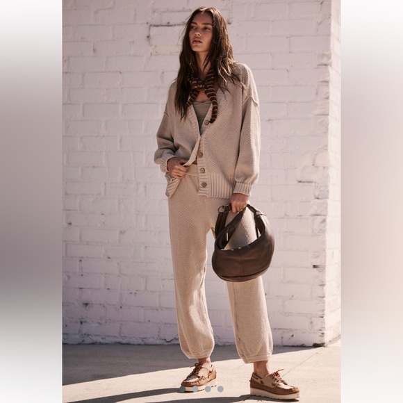 Free People Sweaters - Free People Beach Hailee Cardigan sweater set size Large Peyote color